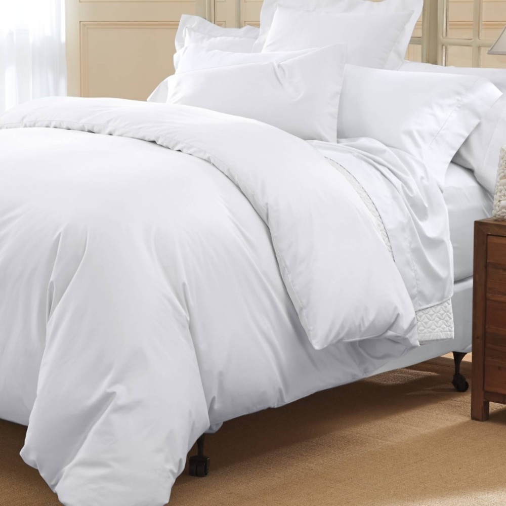 Elegant COTTON Sateen White Duvet Cover with ties